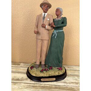 Ebony Treasures Elderly African American Couple Figurine Resin 12.5” H